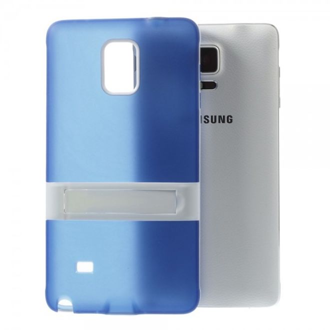 Samsung Galaxy Note 4 Hybrid Hart- und elastisches Plastik Case mit Standfunktion - blau