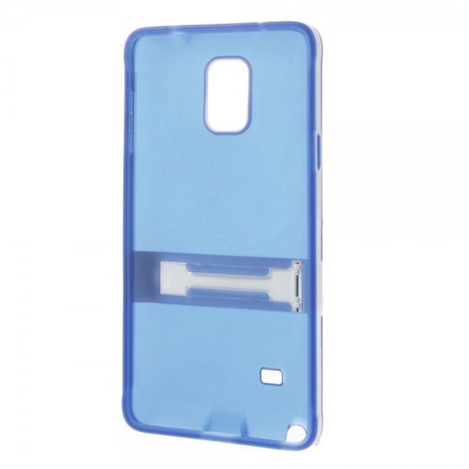 Samsung Galaxy Note 4 Hybrid Hart- und elastisches Plastik Case mit Standfunktion - blau