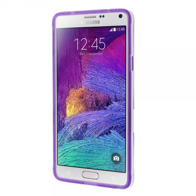 Samsung Galaxy Note 4 Hybrid Hart- und elastisches Plastik Case mit Standfunktion - purpur