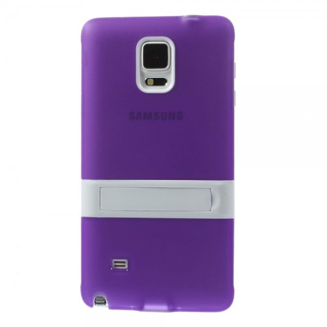 Samsung Galaxy Note 4 Hybrid Hart- und elastisches Plastik Case mit Standfunktion - purpur