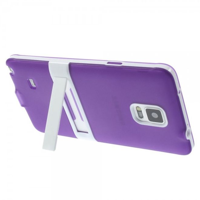 Samsung Galaxy Note 4 Hybrid Hart- und elastisches Plastik Case mit Standfunktion - purpur