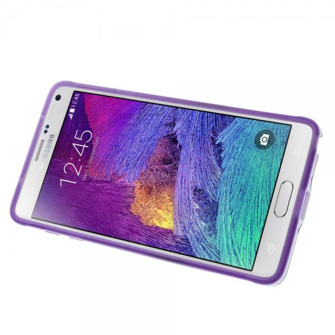 Samsung Galaxy Note 4 Hybrid Hart- und elastisches Plastik Case mit Standfunktion - purpur