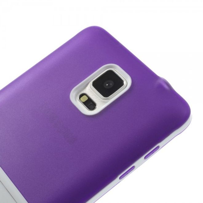 Samsung Galaxy Note 4 Hybrid Hart- und elastisches Plastik Case mit Standfunktion - purpur