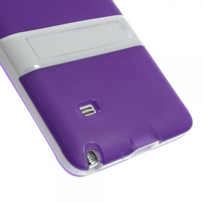 Samsung Galaxy Note 4 Hybrid Hart- und elastisches Plastik Case mit Standfunktion - purpur