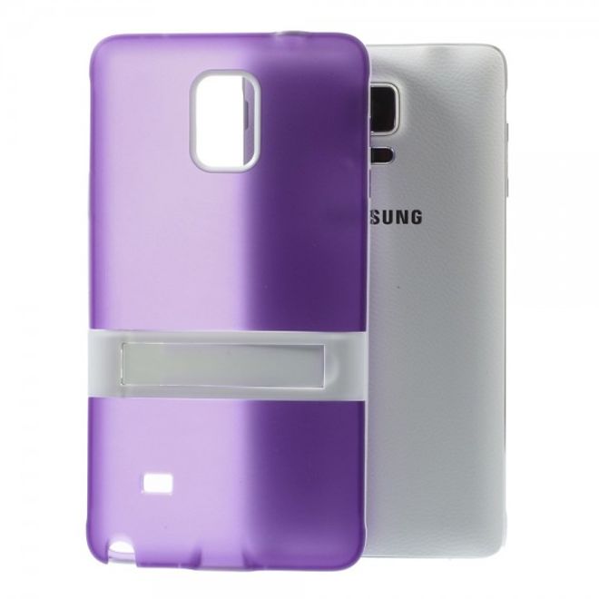 Samsung Galaxy Note 4 Hybrid Hart- und elastisches Plastik Case mit Standfunktion - purpur