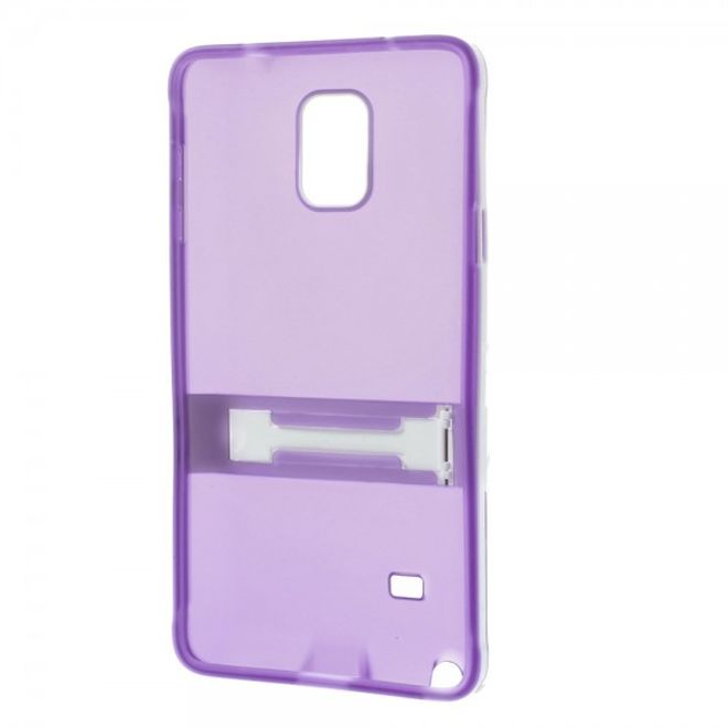 Samsung Galaxy Note 4 Hybrid Hart- und elastisches Plastik Case mit Standfunktion - purpur