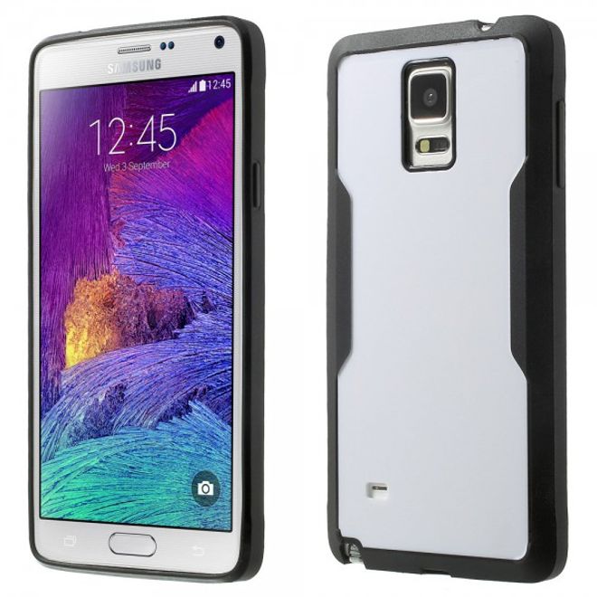 Samsung Galaxy Note 4 Hart- und elastisches Combo Plastik Case - weiss