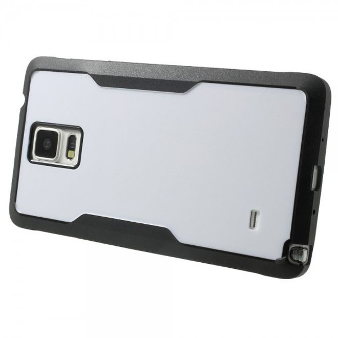 Samsung Galaxy Note 4 Hart- und elastisches Combo Plastik Case - weiss