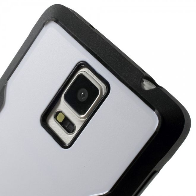 Samsung Galaxy Note 4 Hart- und elastisches Combo Plastik Case - weiss