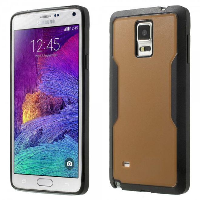 Samsung Galaxy Note 4 Hart- und elastisches Combo Plastik Case - braun