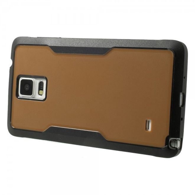 Samsung Galaxy Note 4 Hart- und elastisches Combo Plastik Case - braun