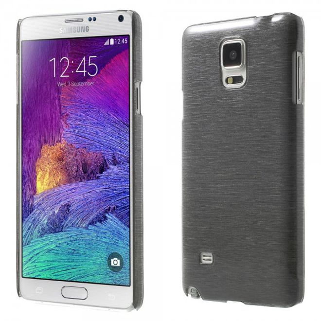 Samsung Galaxy Note 4 Hart Plastik Case mit Wischmuster - grau