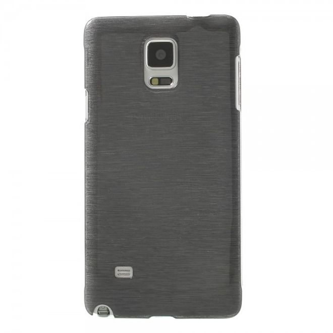 Samsung Galaxy Note 4 Hart Plastik Case mit Wischmuster - grau
