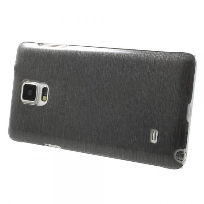 Samsung Galaxy Note 4 Hart Plastik Case mit Wischmuster - grau