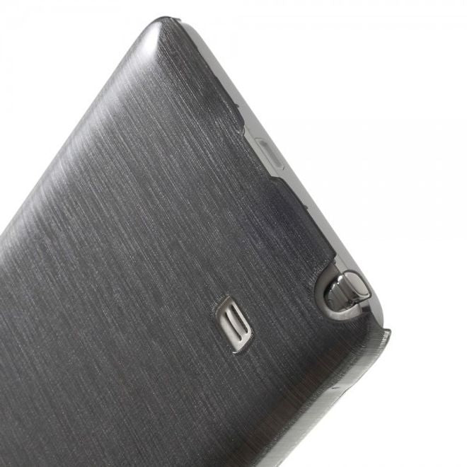 Samsung Galaxy Note 4 Hart Plastik Case mit Wischmuster - grau