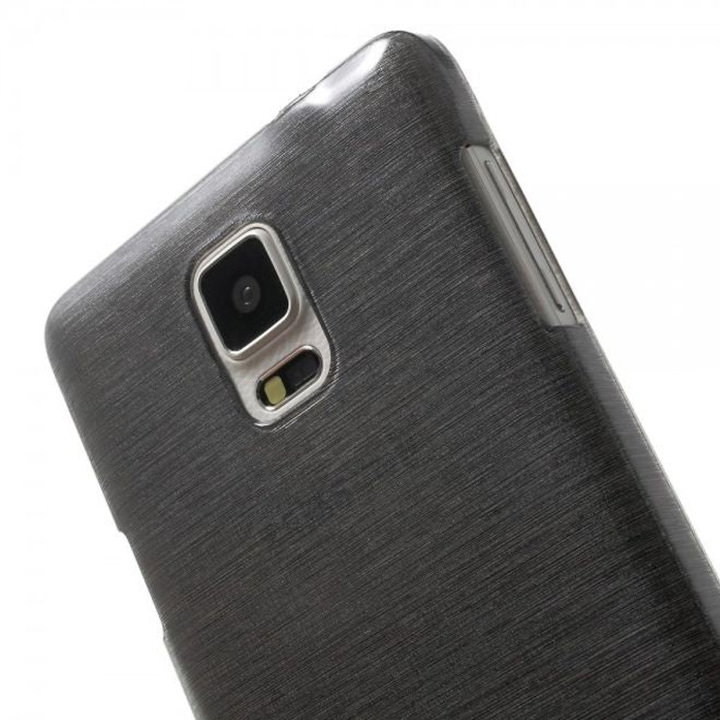 Samsung Galaxy Note 4 Hart Plastik Case mit Wischmuster - grau