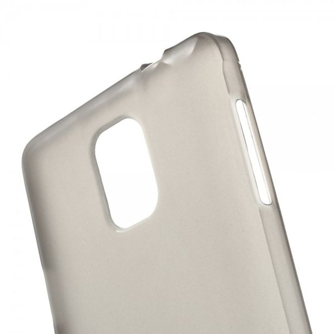 Samsung Galaxy Note 4 Leicht glänzendes, elastisches Plastik Case - grau