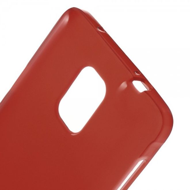 Samsung Galaxy Note 4 Leicht glänzendes, elastisches Plastik Case - rot