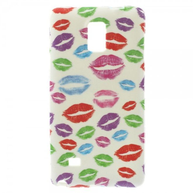 Samsung Galaxy Note 4 Elastisches Plastik Case mit farbigen, kleinen Lippen