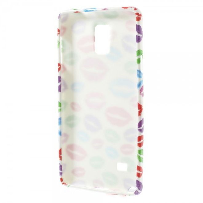 Samsung Galaxy Note 4 Elastisches Plastik Case mit farbigen, kleinen Lippen