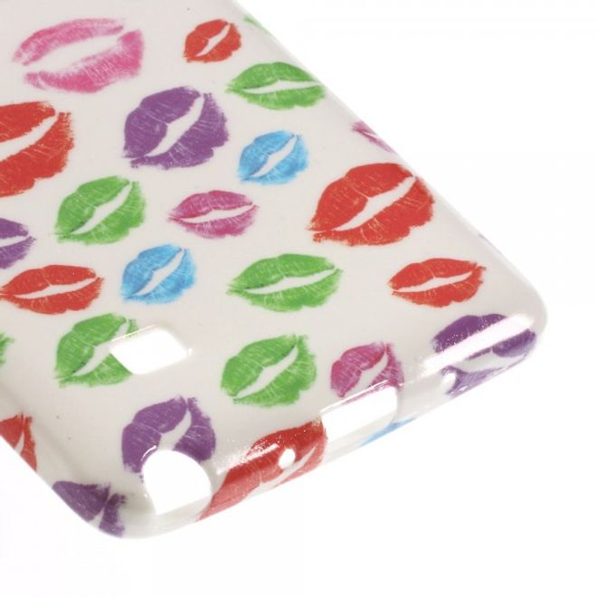 Samsung Galaxy Note 4 Elastisches Plastik Case mit farbigen, kleinen Lippen