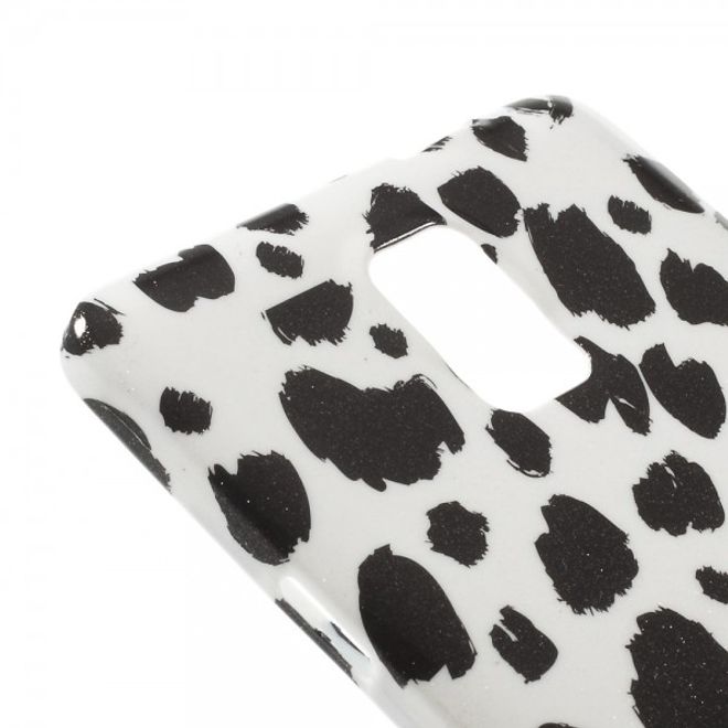 Samsung Galaxy Note 4 Elastisches Plastik Case mit Kuhfellmuster