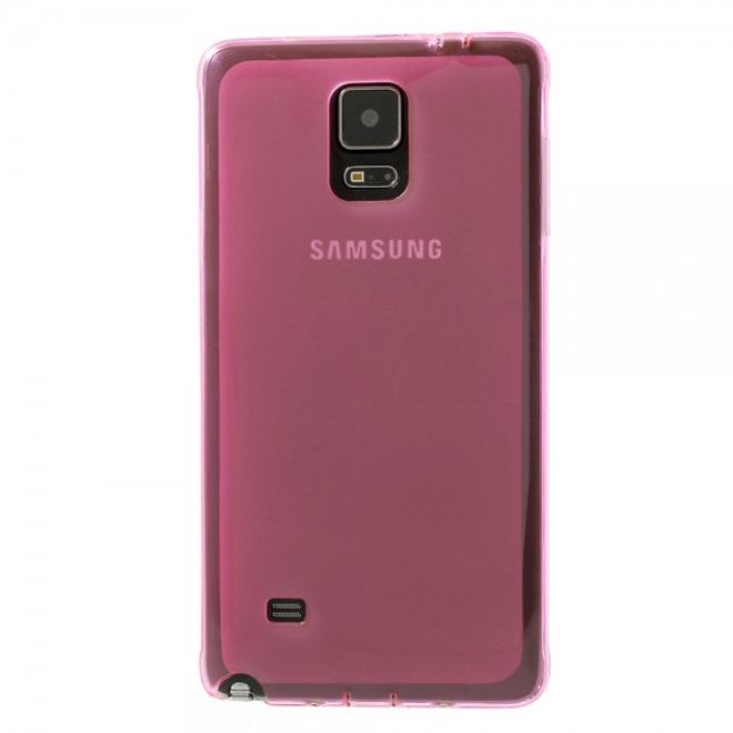 Samsung Galaxy Note 4 Elastisches, mattes Plastik Case mit Staubschutz - rosa