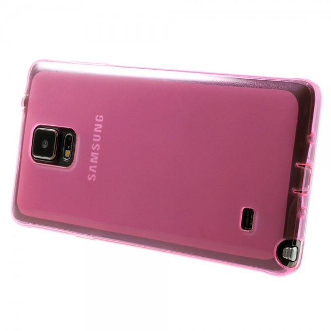 Samsung Galaxy Note 4 Elastisches, mattes Plastik Case mit Staubschutz - rosa