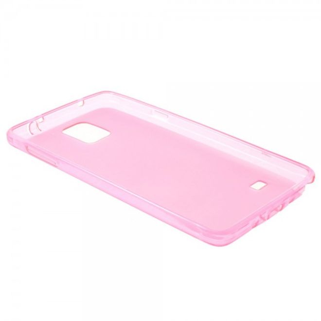 Samsung Galaxy Note 4 Elastisches, mattes Plastik Case mit Staubschutz - rosa