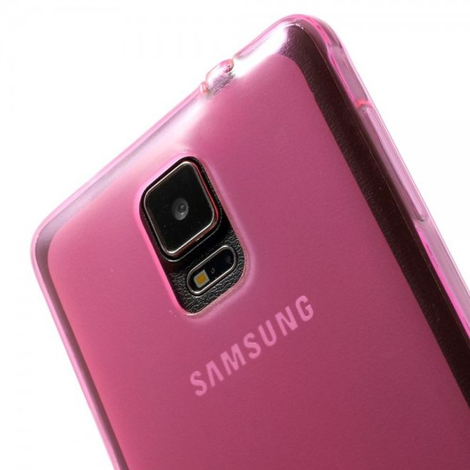 Samsung Galaxy Note 4 Elastisches, mattes Plastik Case mit Staubschutz - rosa