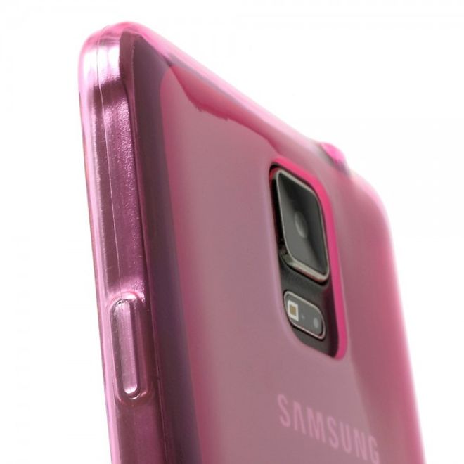 Samsung Galaxy Note 4 Elastisches, mattes Plastik Case mit Staubschutz - rosa