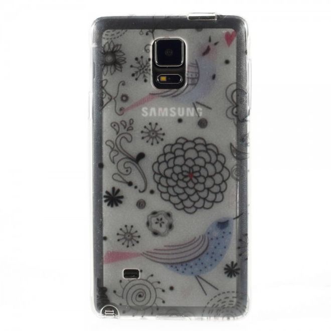 Samsung Galaxy Note 4 Elastisches Plastik Case mit kleinen Cartoons