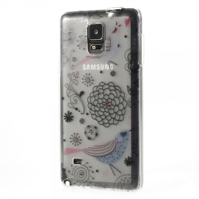 Samsung Galaxy Note 4 Elastisches Plastik Case mit kleinen Cartoons