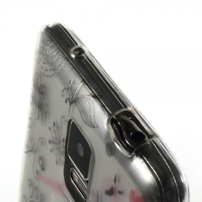 Samsung Galaxy Note 4 Elastisches Plastik Case mit kleinen Cartoons