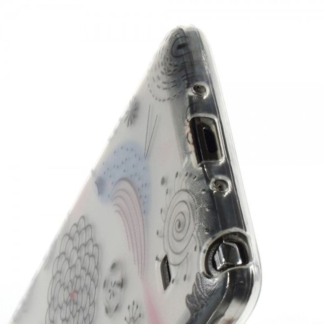 Samsung Galaxy Note 4 Elastisches Plastik Case mit kleinen Cartoons