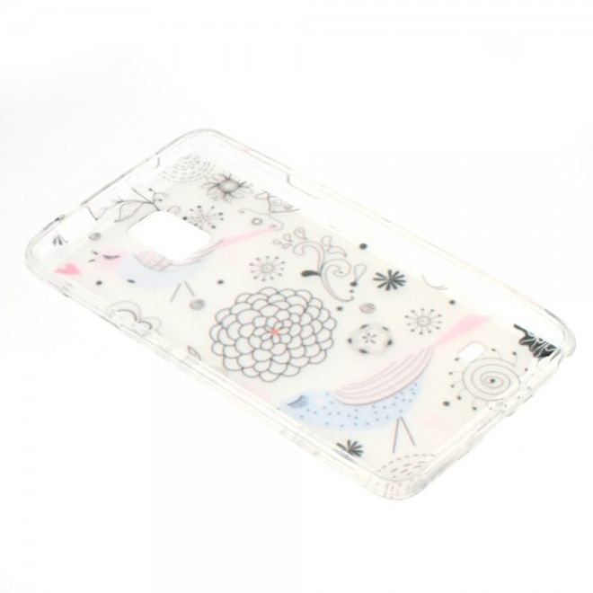 Samsung Galaxy Note 4 Elastisches Plastik Case mit kleinen Cartoons