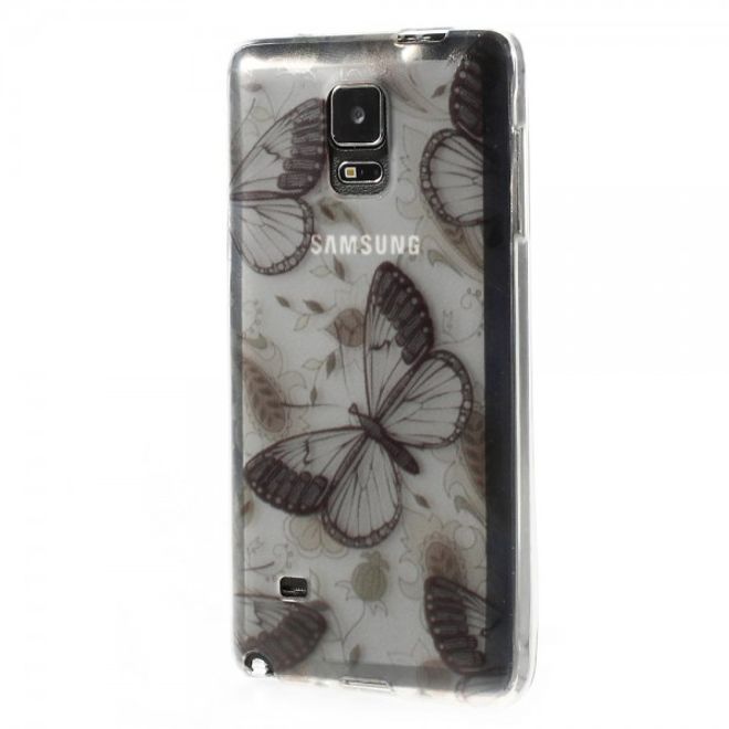 Samsung Galaxy Note 4 Elastisches Plastik Case mit schönen Schmetterlingen
