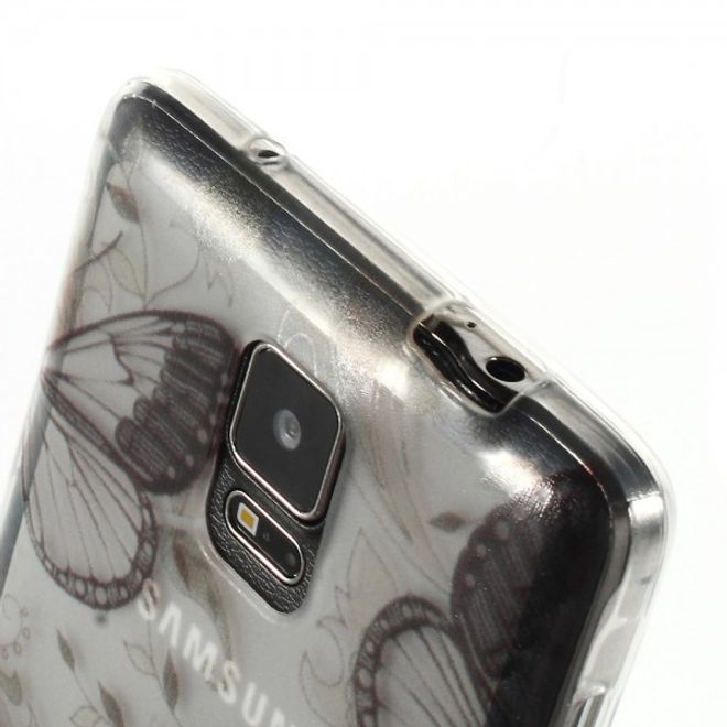 Samsung Galaxy Note 4 Elastisches Plastik Case mit schönen Schmetterlingen