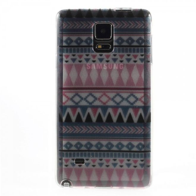 Samsung Galaxy Note 4 Elastisches Plastik Case mit geometrischem Stammesmuster