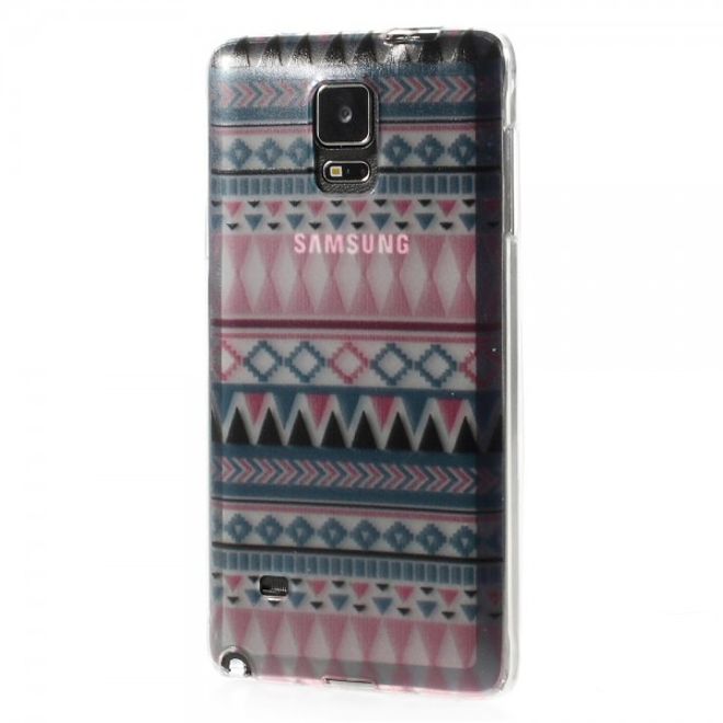 Samsung Galaxy Note 4 Elastisches Plastik Case mit geometrischem Stammesmuster