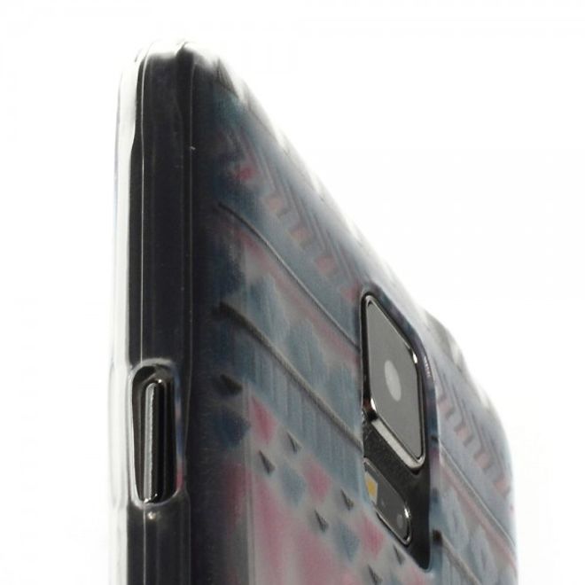 Samsung Galaxy Note 4 Elastisches Plastik Case mit geometrischem Stammesmuster