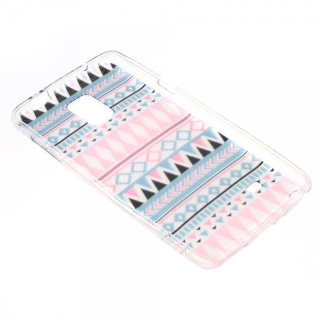 Samsung Galaxy Note 4 Elastisches Plastik Case mit geometrischem Stammesmuster