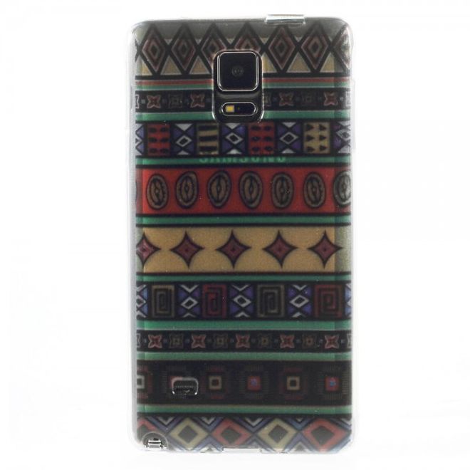 Samsung Galaxy Note 4 Elastisches Plastik Case mit stylischem Stammesmuster