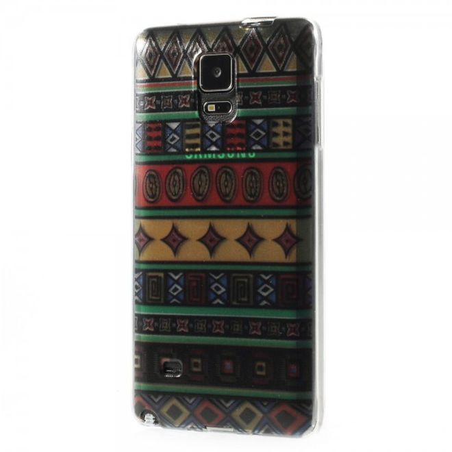 Samsung Galaxy Note 4 Elastisches Plastik Case mit stylischem Stammesmuster