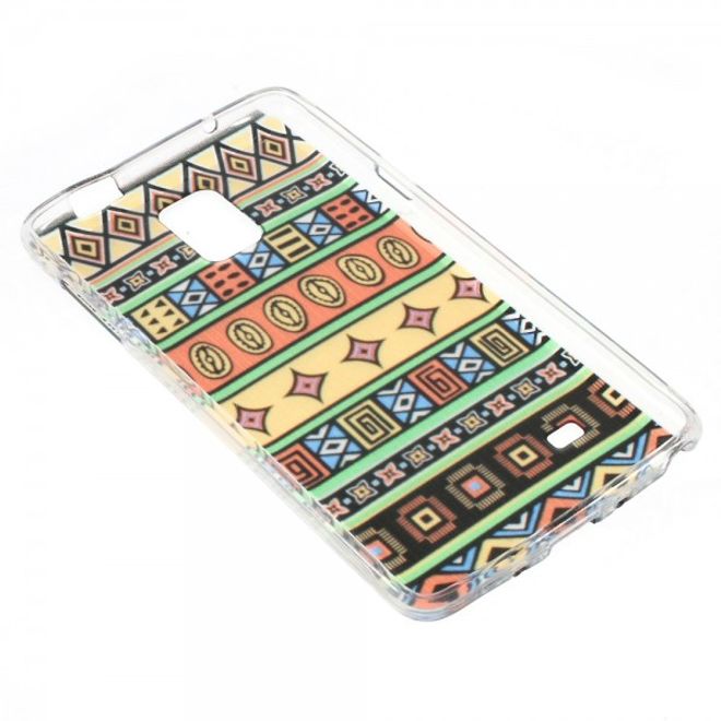Samsung Galaxy Note 4 Elastisches Plastik Case mit stylischem Stammesmuster