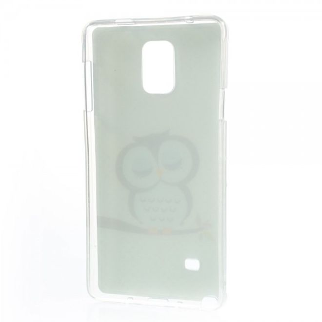 Samsung Galaxy Note 4 Elastisches, glänzendes Plastik Case mit süsser grüner Eule