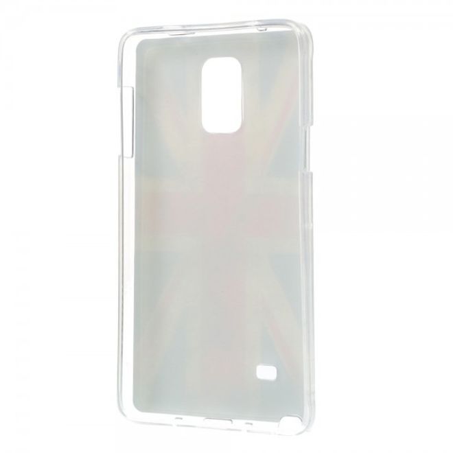 Samsung Galaxy Note 4 Elastisches, glänzendes Plastik Case mit UK Flagge retro-style