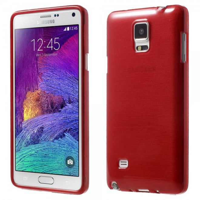 Samsung Galaxy Note 4 Elastisches Plastik Case mit Wischmuster - rot