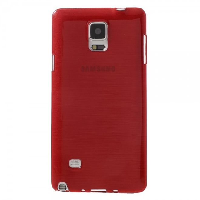 Samsung Galaxy Note 4 Elastisches Plastik Case mit Wischmuster - rot