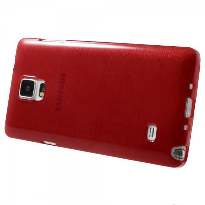 Samsung Galaxy Note 4 Elastisches Plastik Case mit Wischmuster - rot